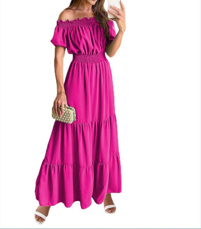 Off-Shoulder Puff-Sleeve Maxi