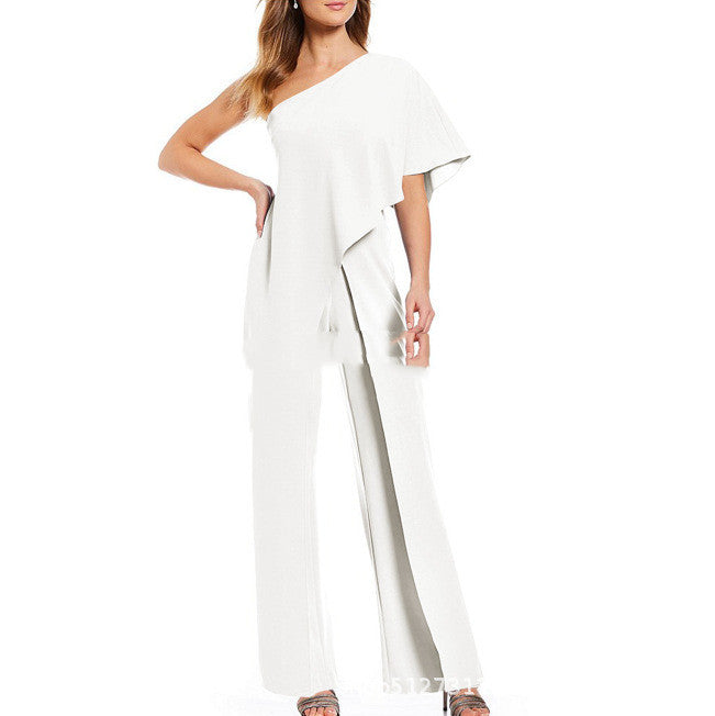 One- Shoulder Layer Jumpsuit