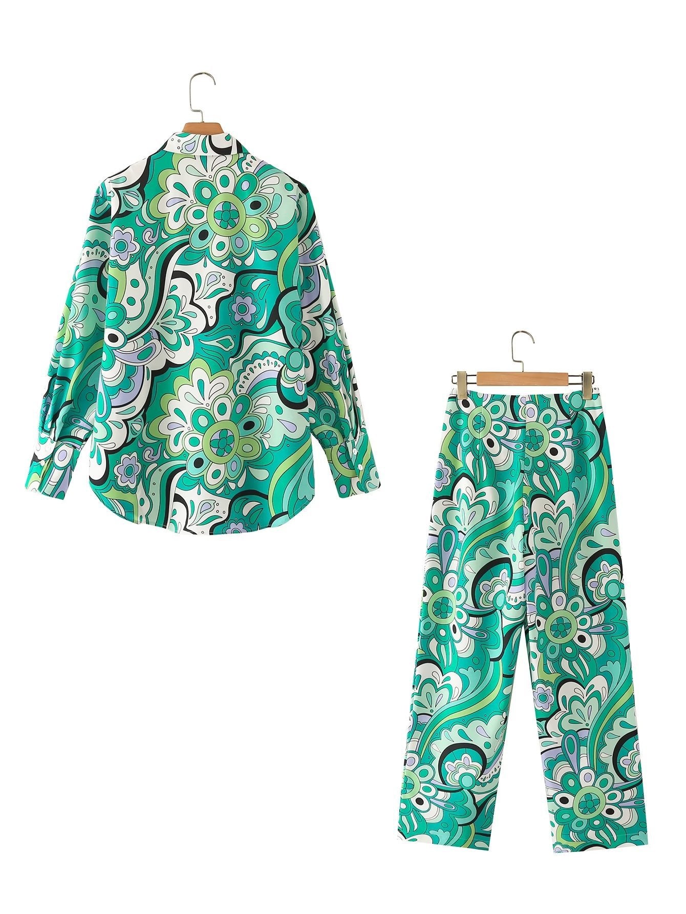 Digitally Printed Shirt and Pants Set