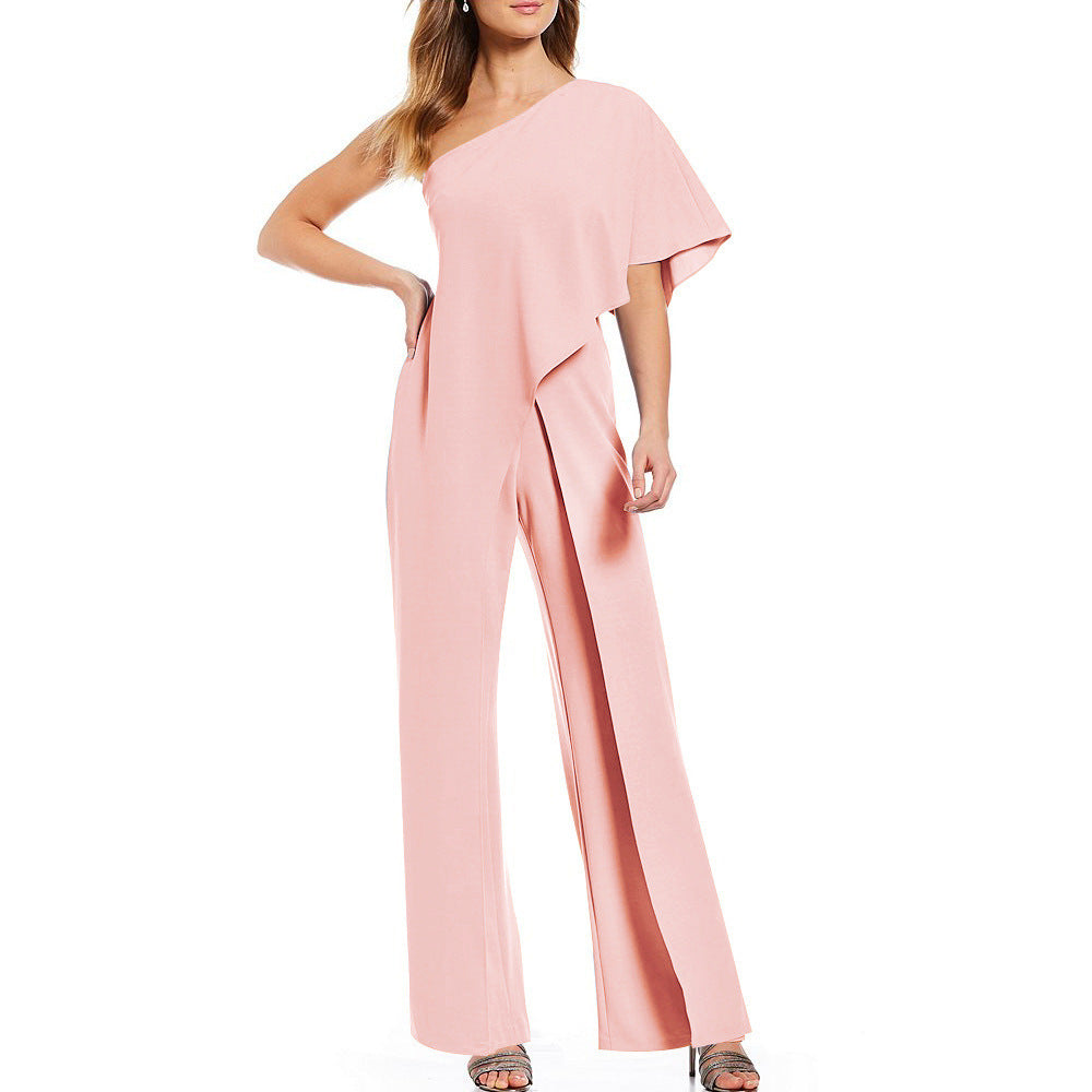 One- Shoulder Layer Jumpsuit