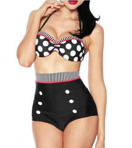 High- Waist Polka-Dot Bikini