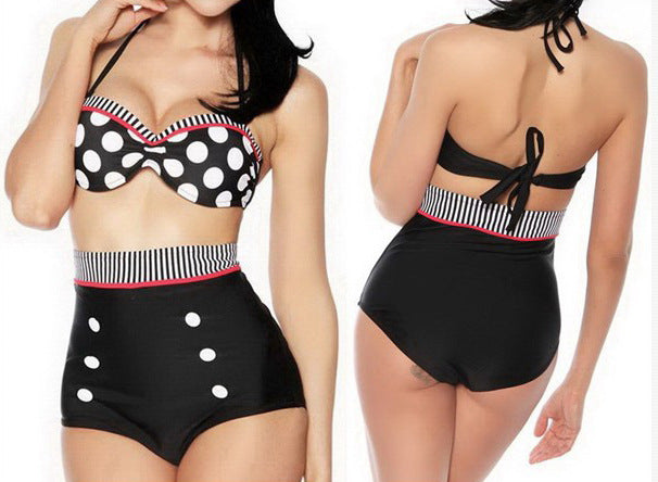 High- Waist Polka-Dot Bikini