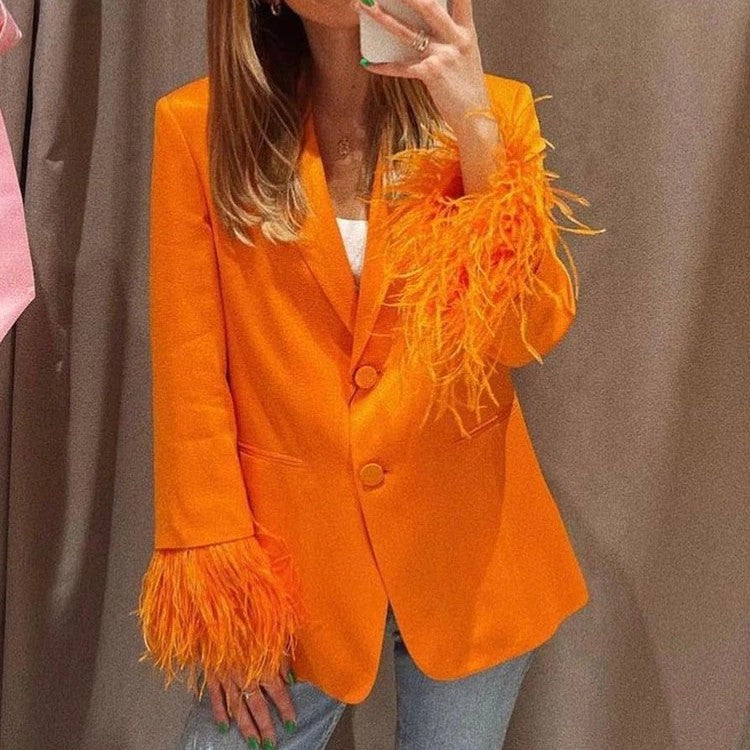 Orange Feather Suit