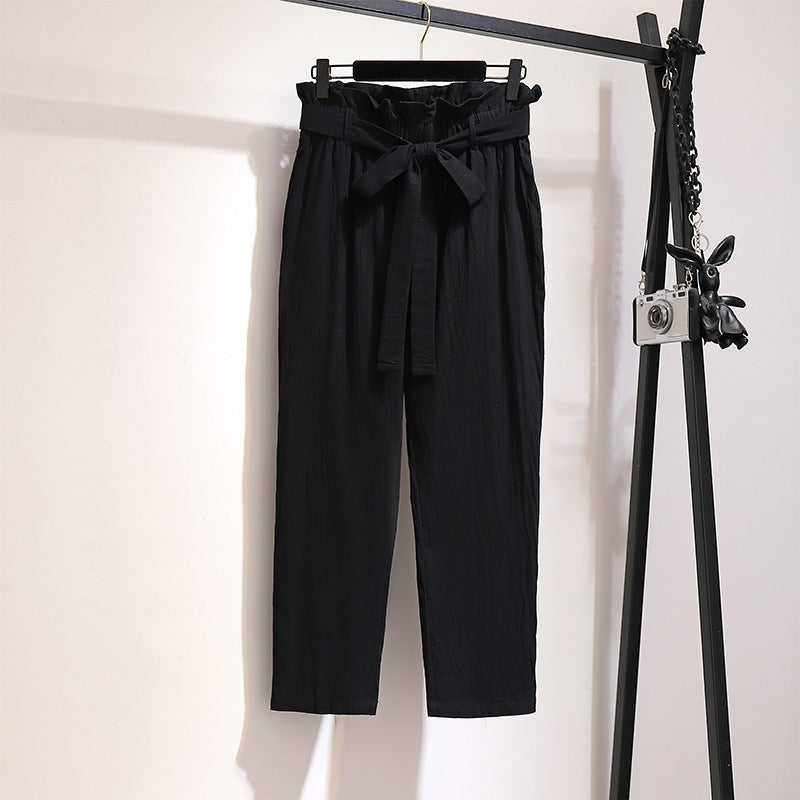 High Waist Cotton Pants