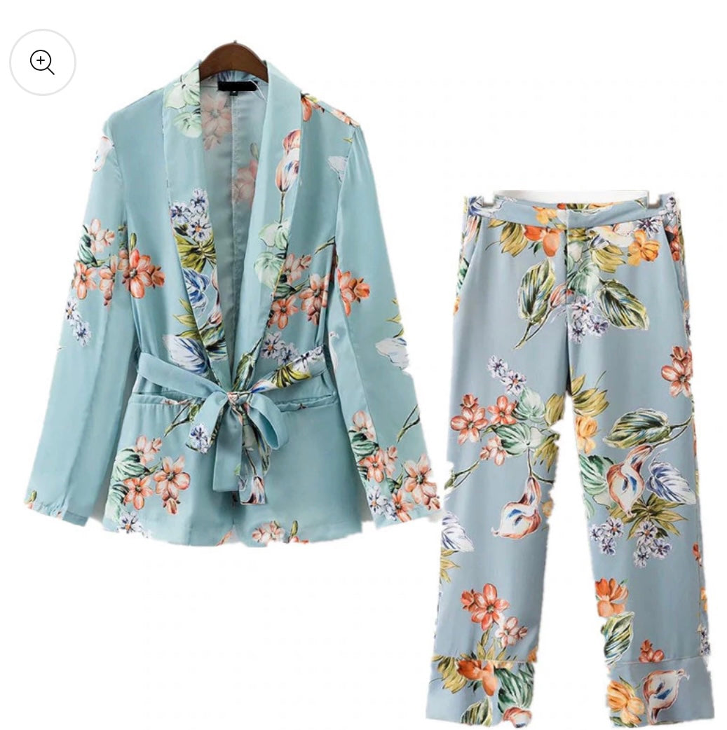 The Floral Blue Suit