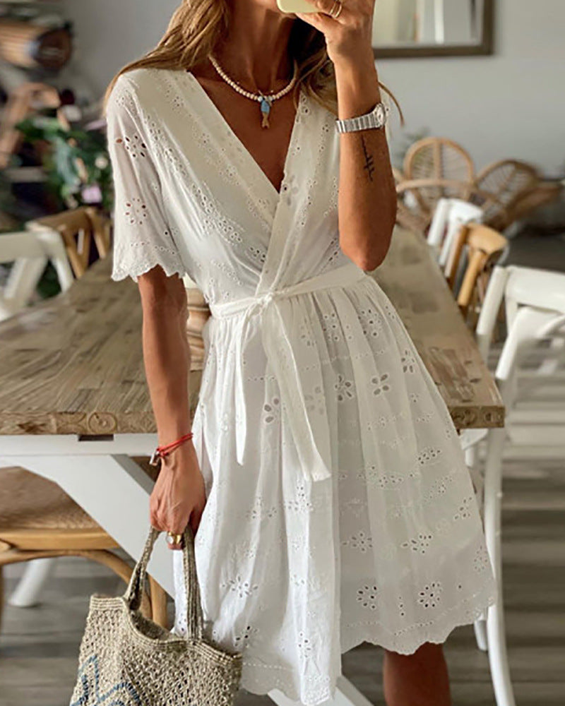 White Linen Dress