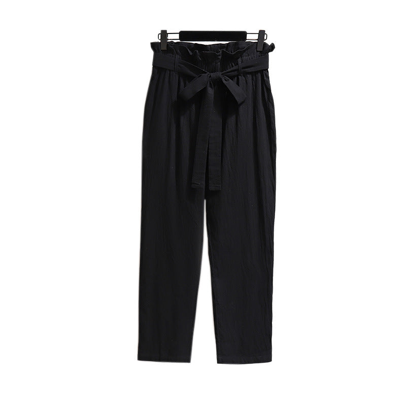 High Waist Cotton Pants