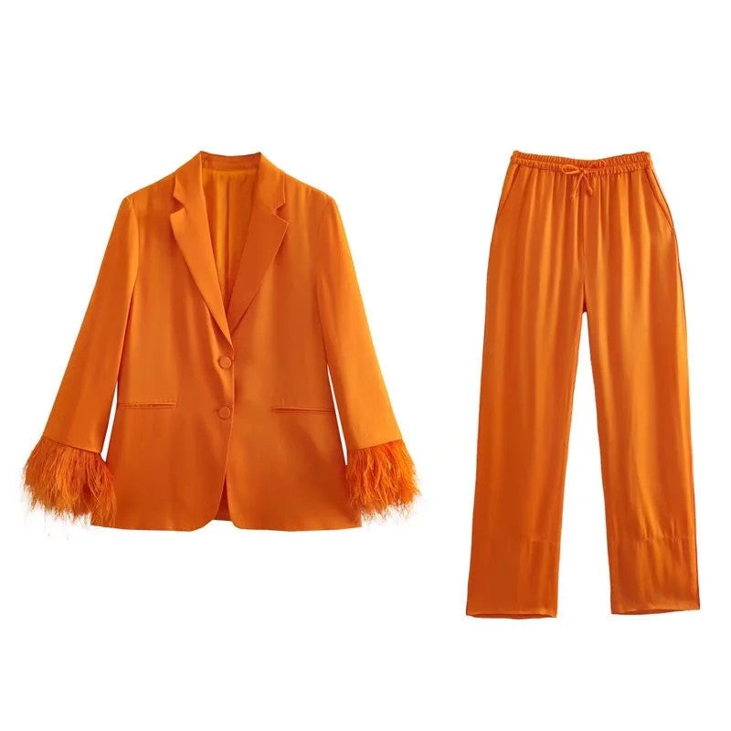 Orange Feather Suit