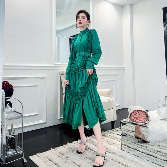 Emerald Green Ruffled Midi