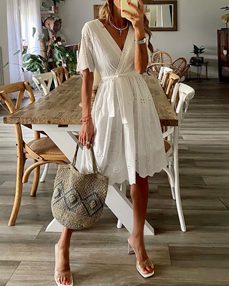 White Linen Dress