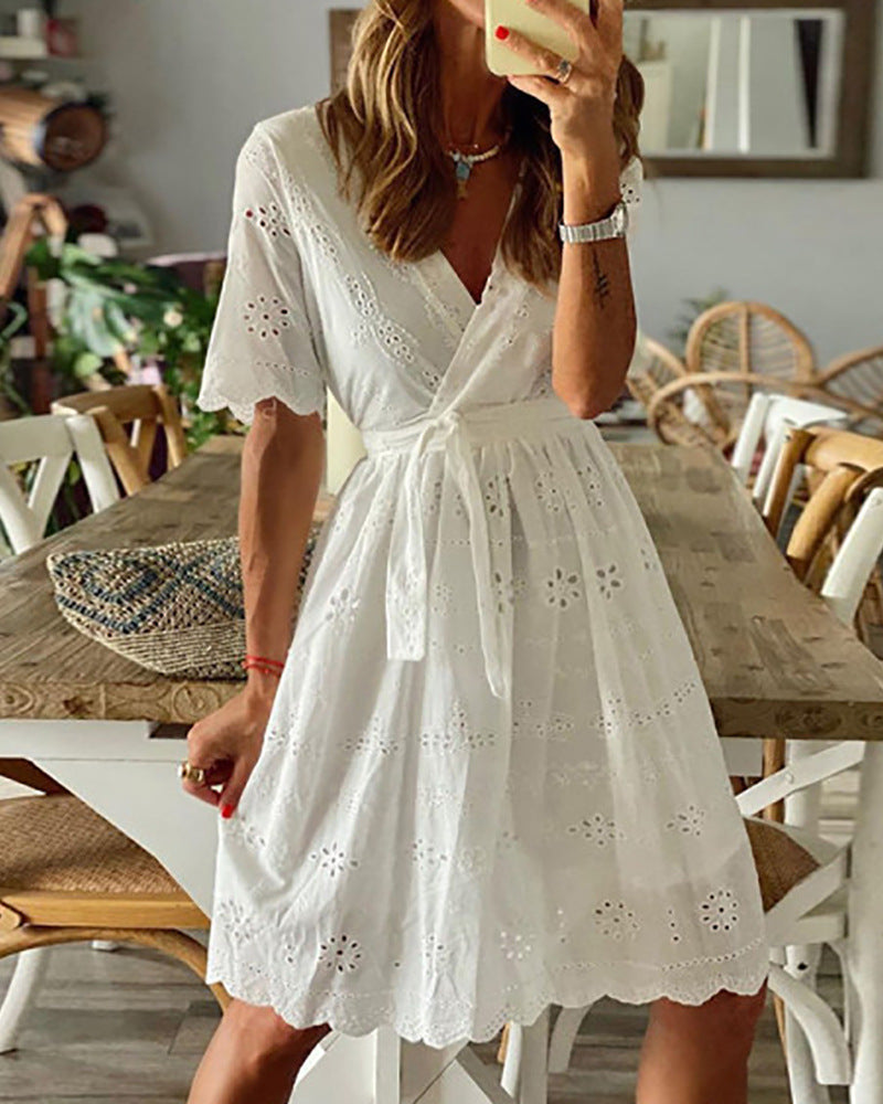 White Linen Dress