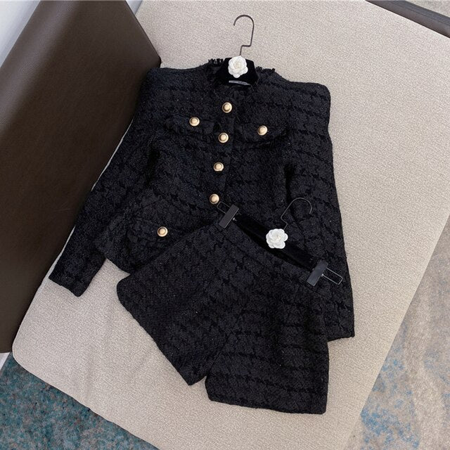 Tweed Shorts and Jacket Set