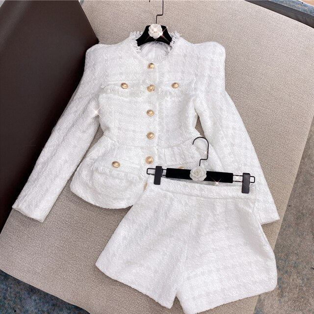 Tweed Shorts and Jacket Set