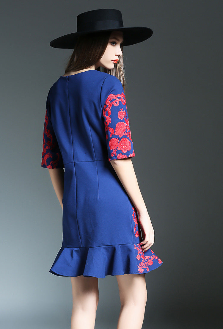 Embroidered Fitted Dress