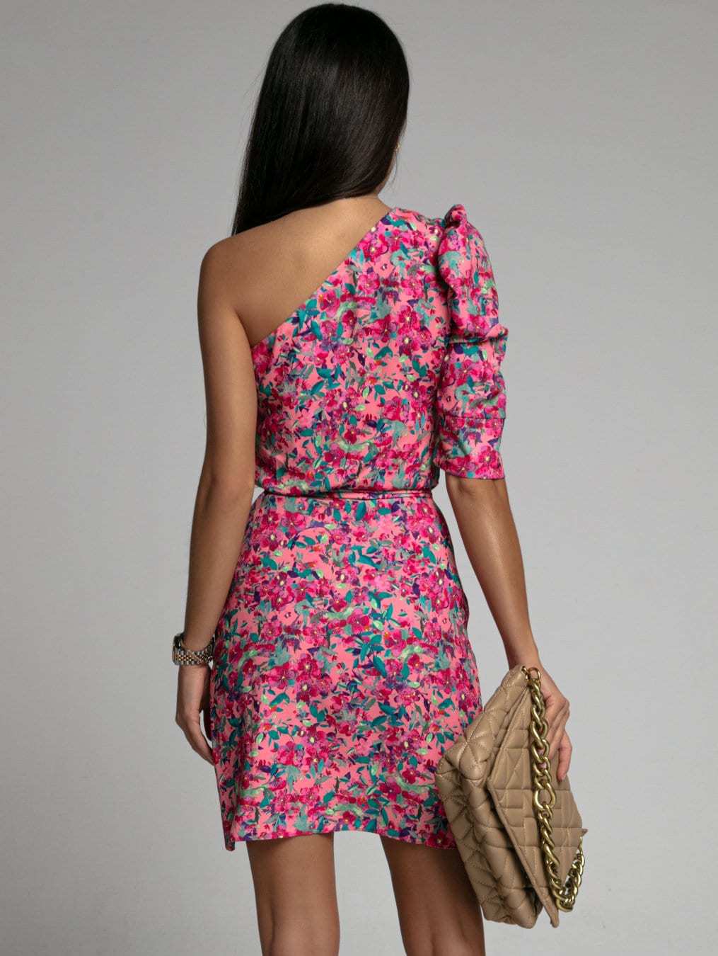 Floral Print One Shouldered Outfit